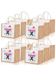 Cunno 12 Pcs Burlap Tote Bags (Reusable Bag)